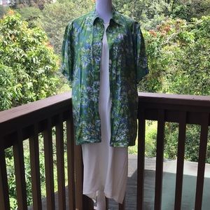 Blue Ginger Batik Hawaiian Shirt size S